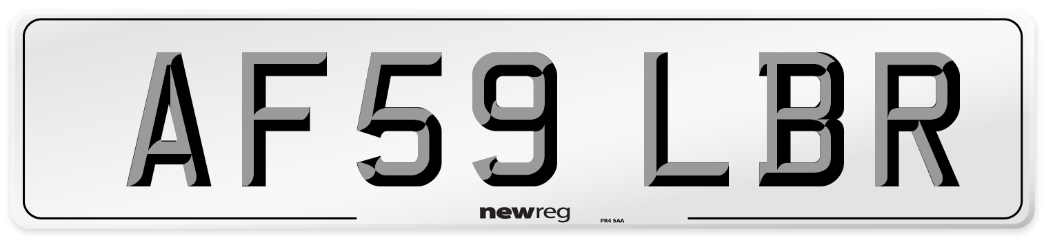 AF59 LBR Number Plate from New Reg